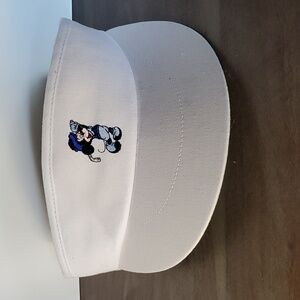 Vintage Disney World Pro Mickey Mouse Golfing Logo Adult Visor Cap Hat white